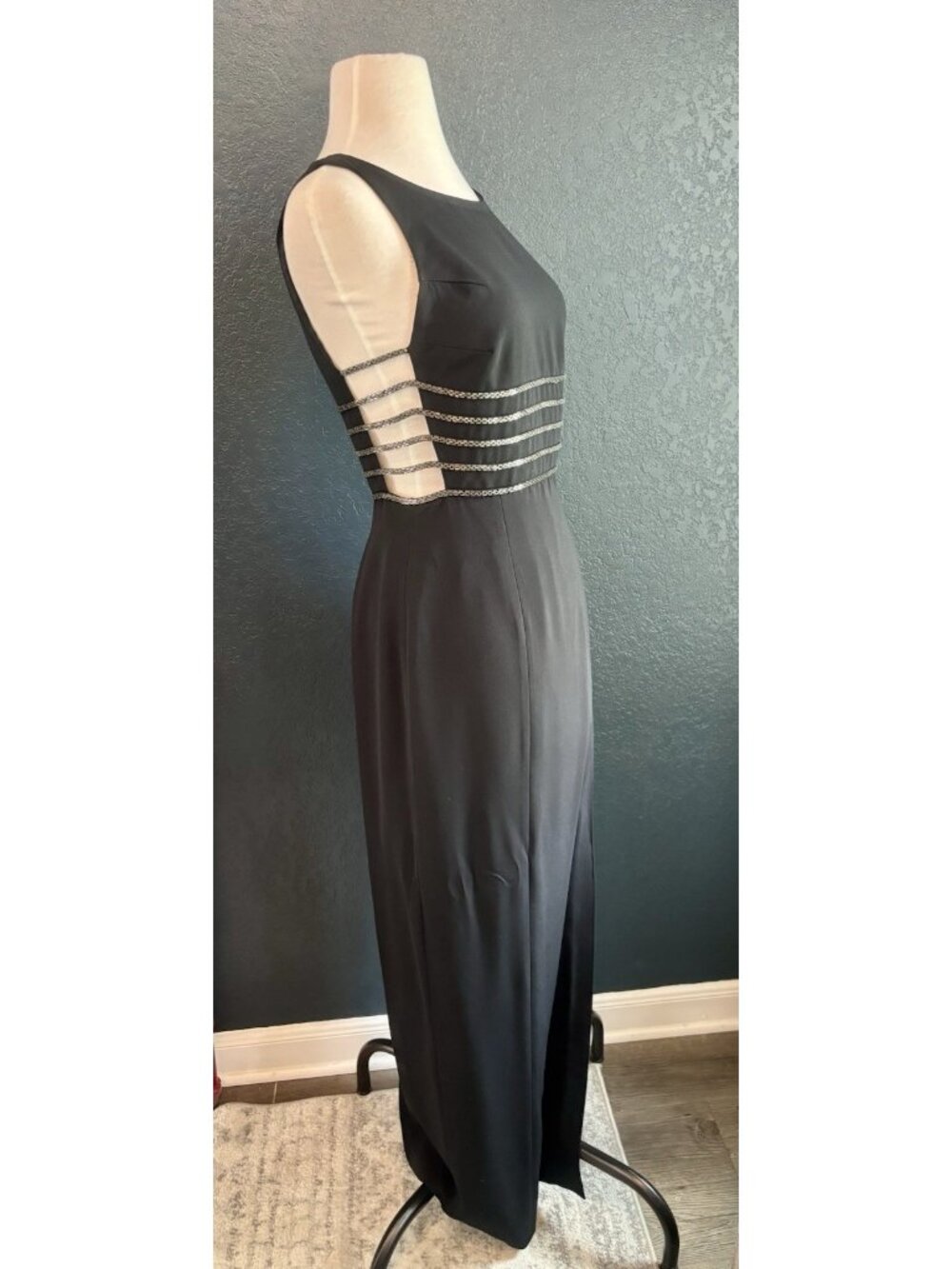 Vintage Beaded Black Sexy Gown Nah Nah Collection Sz 6